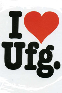 Logo aus dem Jahr 1984 angelehnt an das "i love NY" --> "Ich liebe Unterföhring" kurz "Ufg"