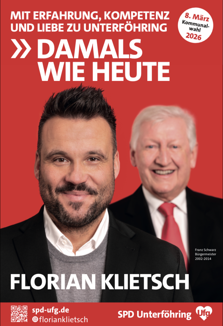 Plakat Florian Klietsch und Altbürgermeister Franz Schwarz